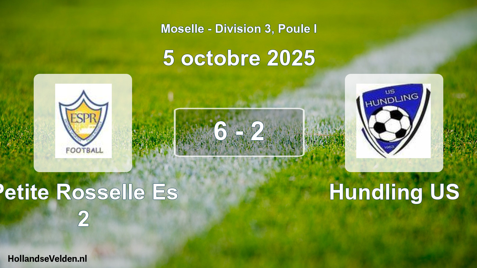 Match joué: Petite Rosselle Es 2 - Hundling US 6 - 2 (5 octobre 2025)