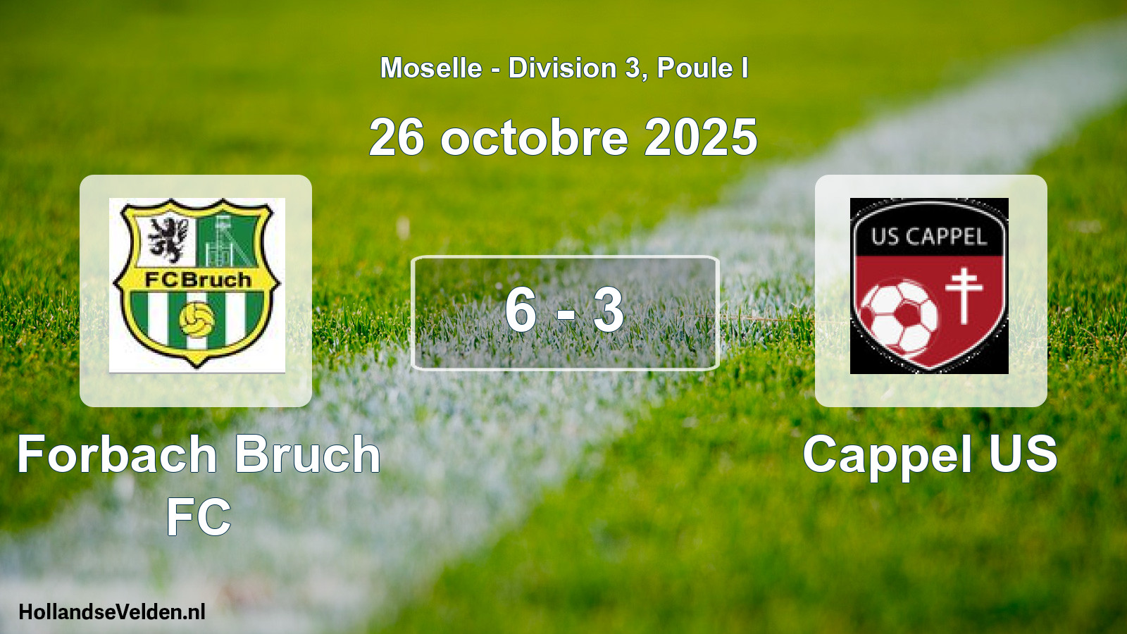 Gespeelde wedstrijd: Forbach Bruch FC - Cappel US 6 - 3 (26 oktober 2025)