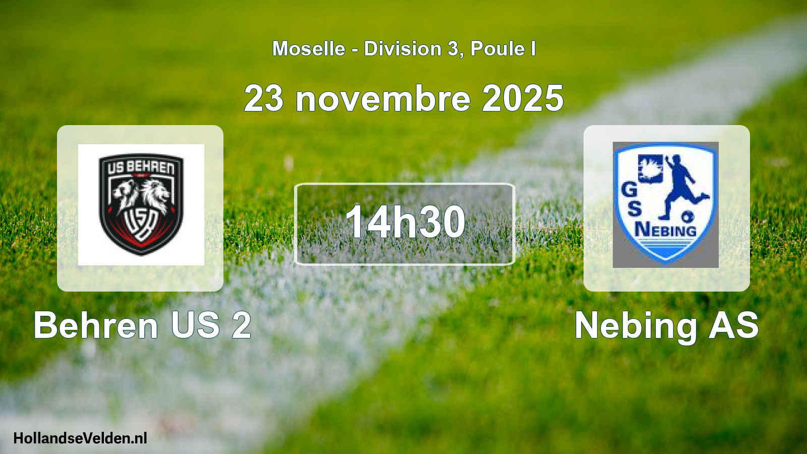 Scheduled Match: Behren US 2 - Nebing AS (23 November 2025)