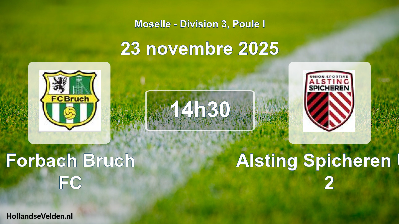 Match programmé: Forbach Bruch FC - Alsting Spicheren US 2 (23 novembre 2025)