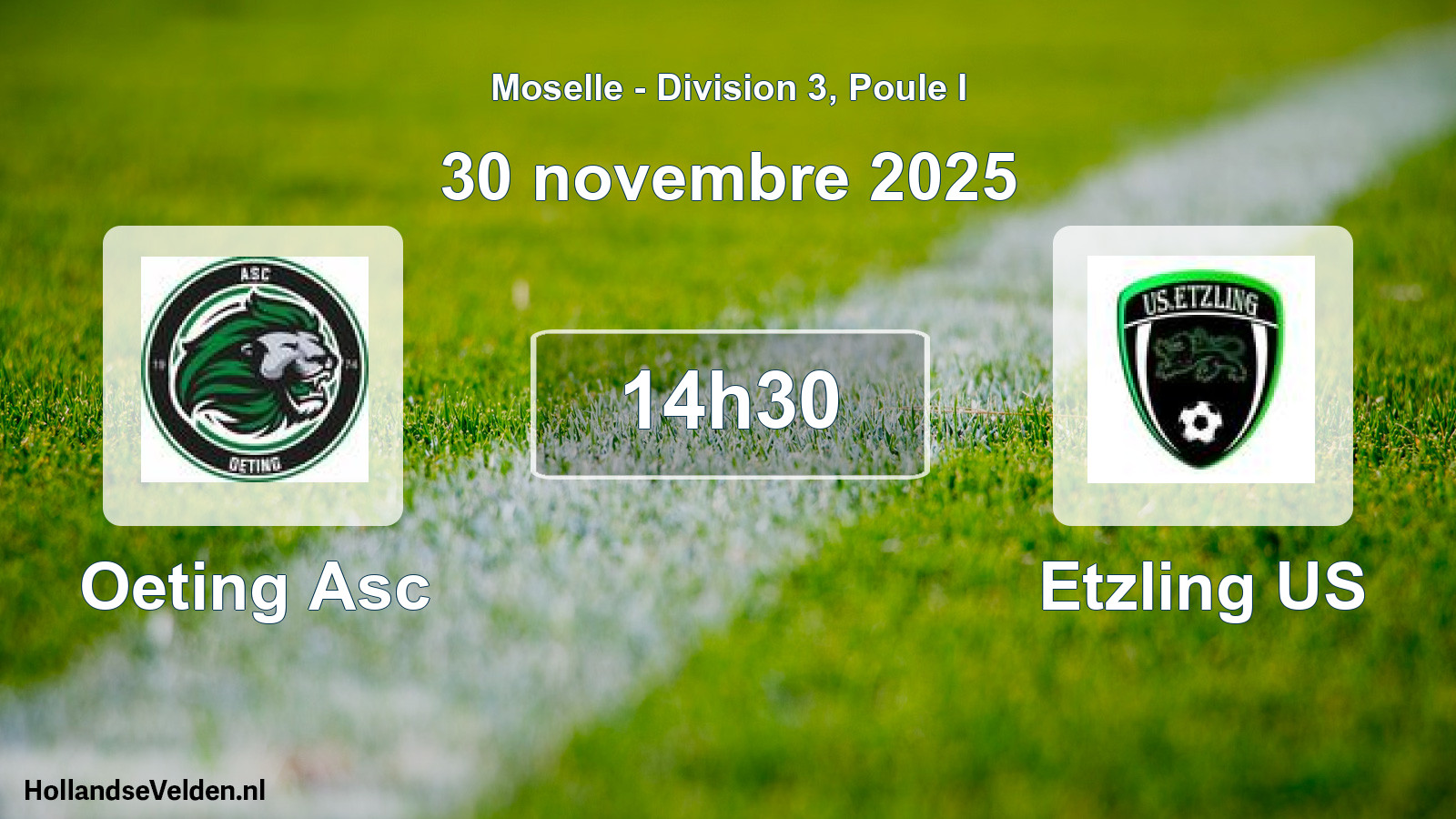 Match programmé: Oeting Asc - Etzling US (30 novembre 2025)