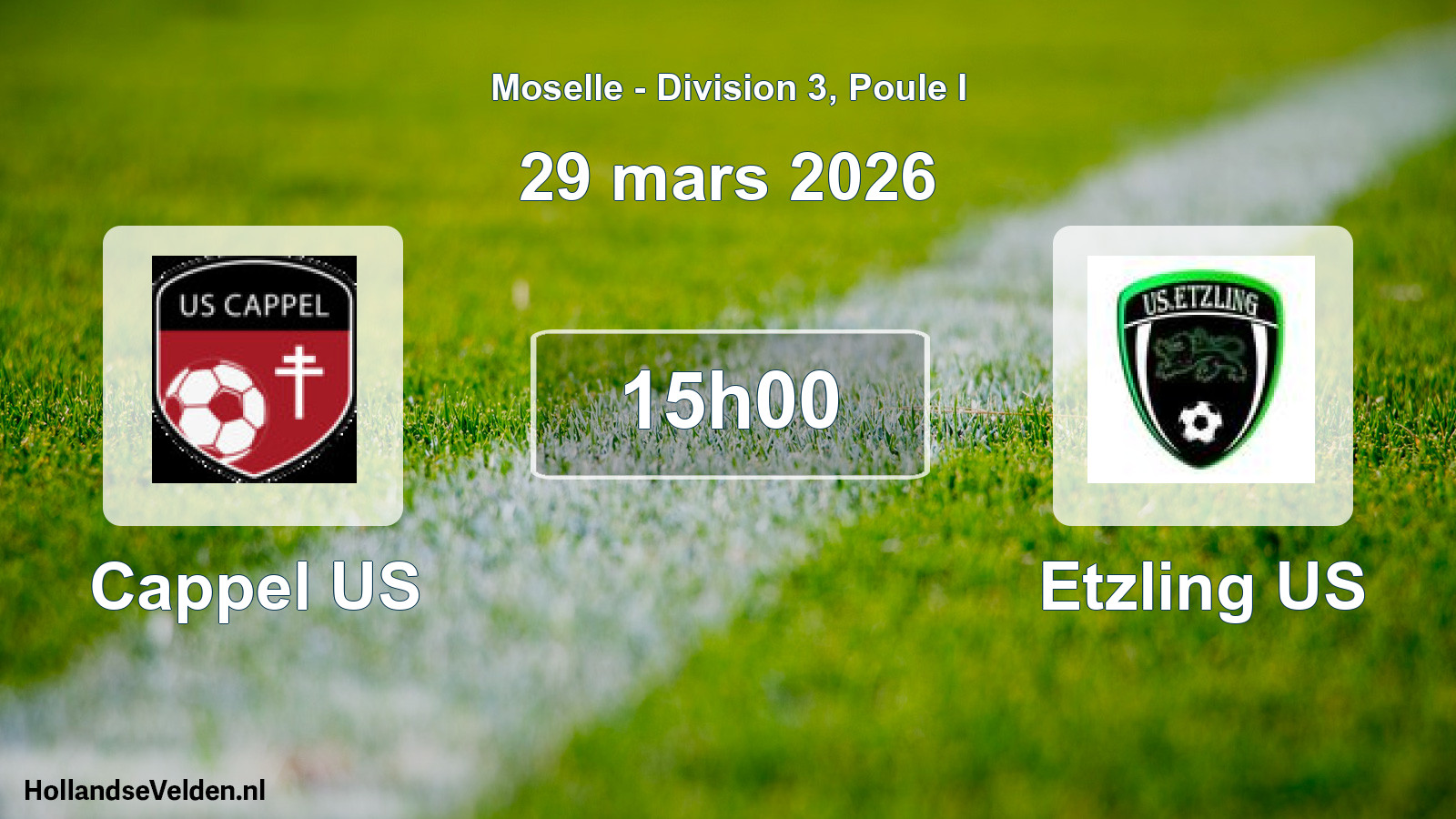 Match programmé: Cappel US - Etzling US (29 mars 2026)