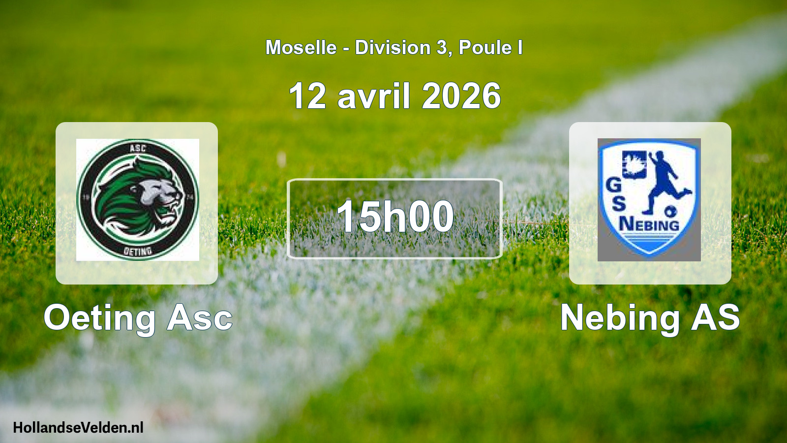 Match programmé: Oeting Asc - Nebing AS (12 avril 2026)