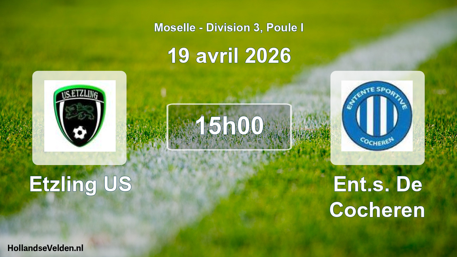 Match programmé: Etzling US - Ent.s. De Cocheren (19 avril 2026)