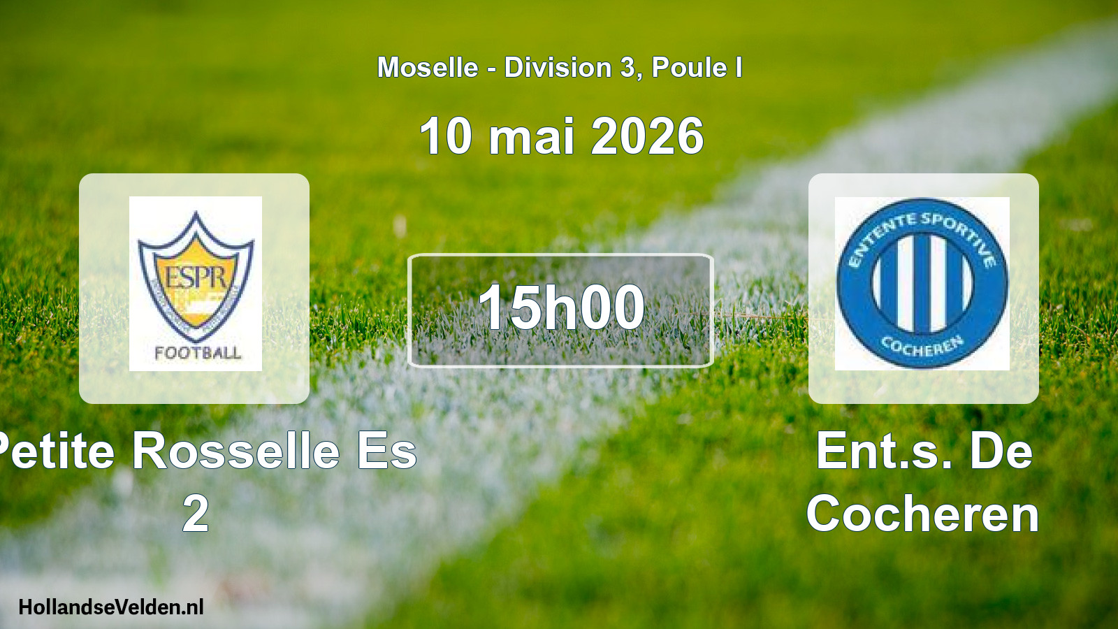 Match programmé: Petite Rosselle Es 2 - Ent.s. De Cocheren (10 mai 2026)