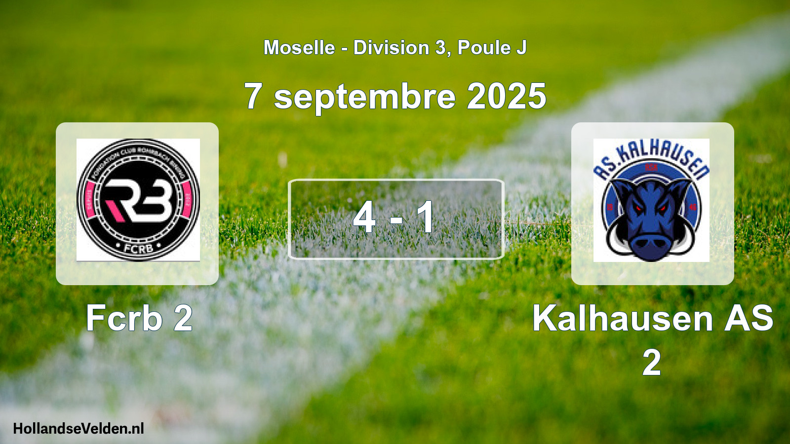 Match joué: Fcrb 2 - Kalhausen AS 2 4 - 1 (7 septembre 2025)