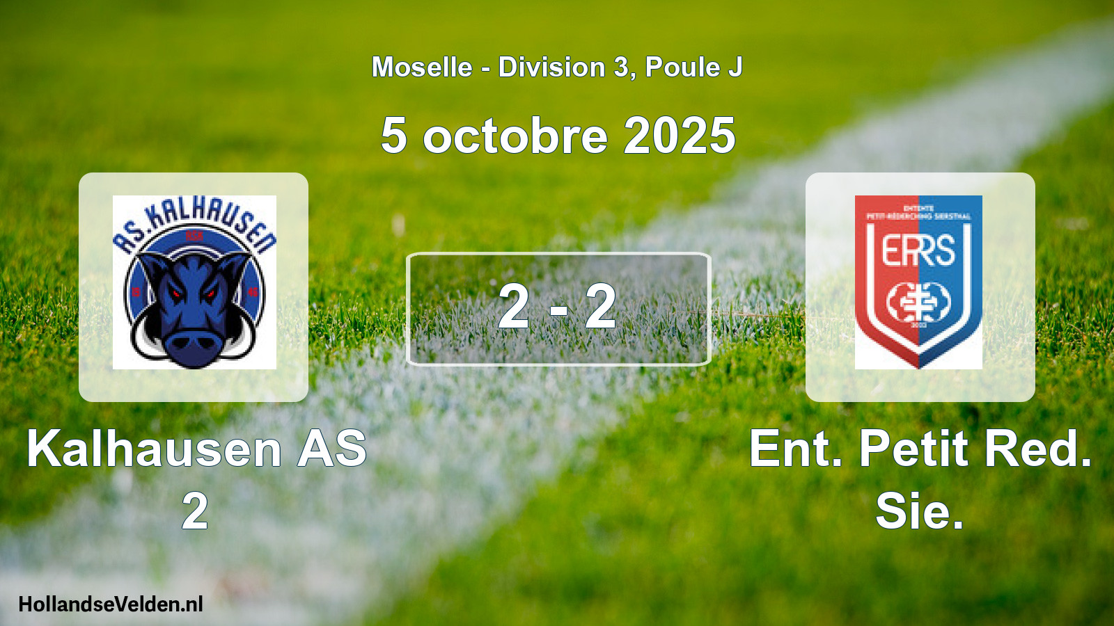 Match joué: Kalhausen AS 2 - Ent. Petit Red. Sie. 2 - 2 (5 octobre 2025)
