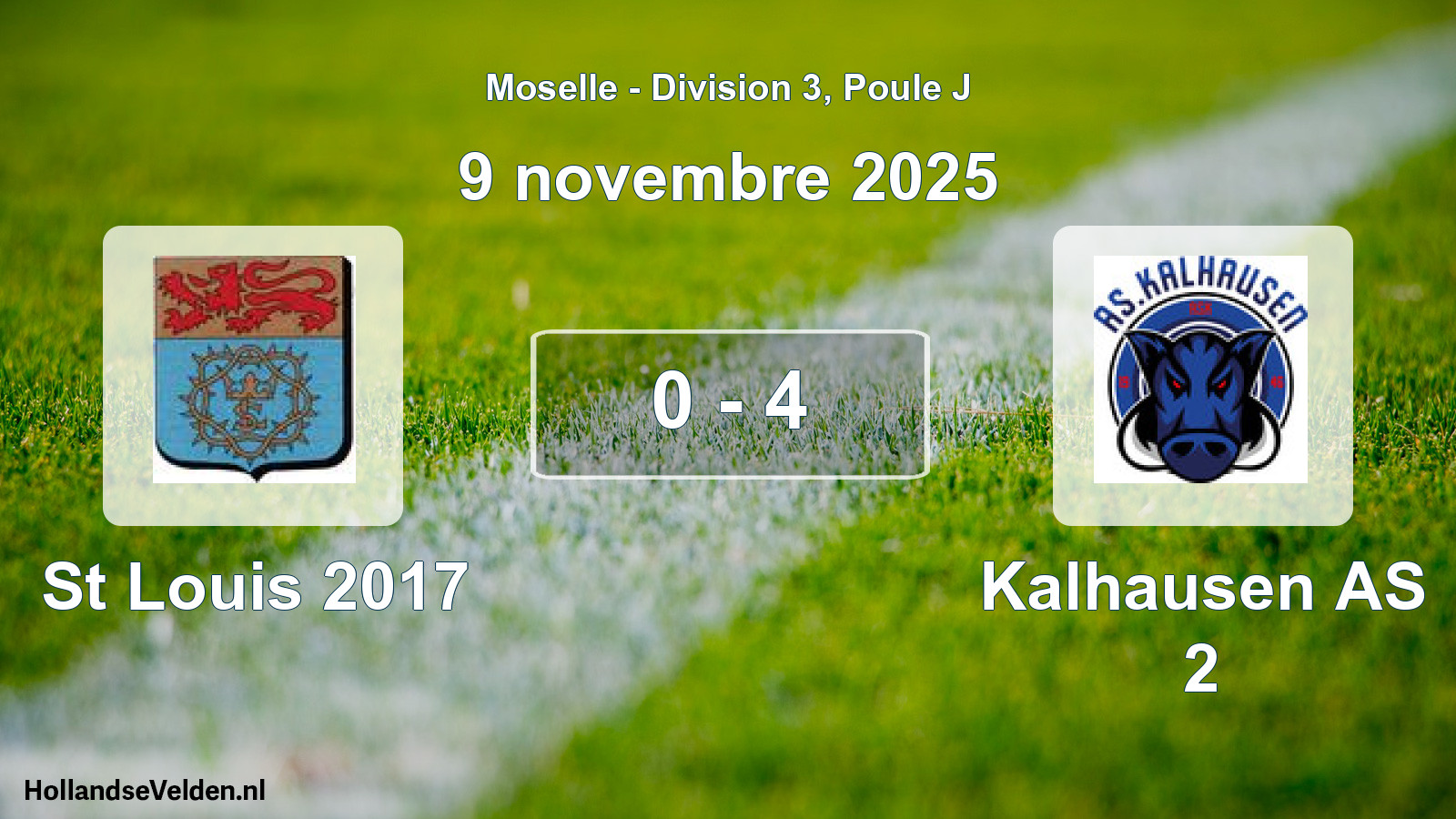 Gespeelde wedstrijd: St Louis 2017 - Kalhausen AS 2 0 - 4 (9 november 2025)