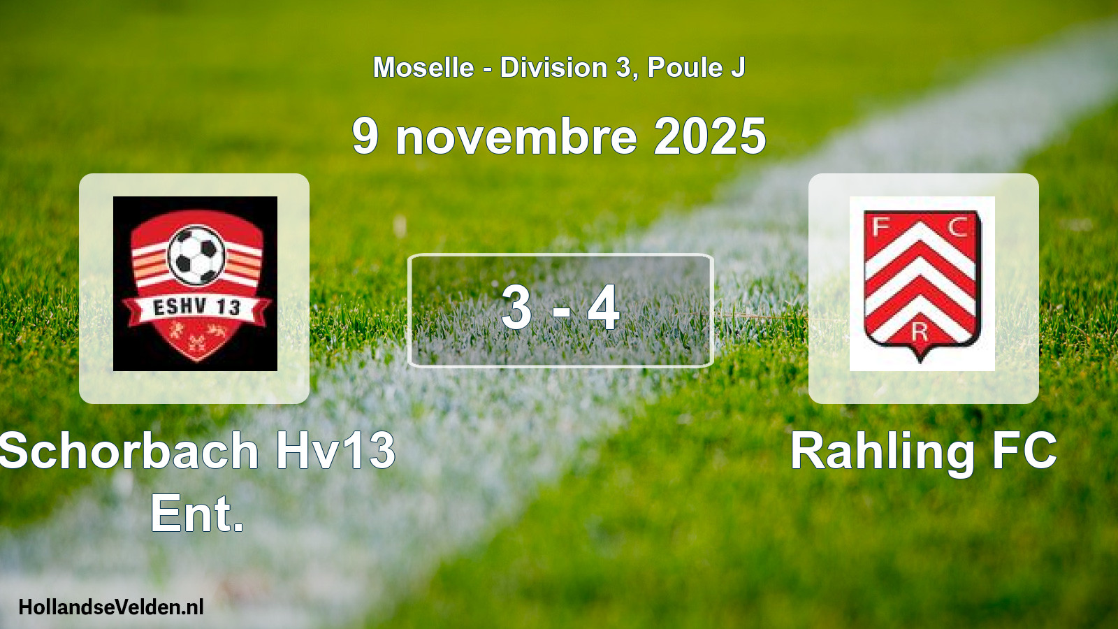 Gespeelde wedstrijd: Schorbach Hv13 Ent. - Rahling FC 3 - 4 (9 november 2025)