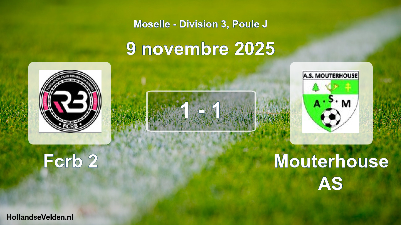 Match joué: Fcrb 2 - Mouterhouse AS 1 - 1 (9 novembre 2025)