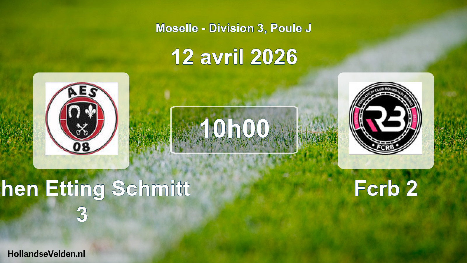 Match programmé: Achen Etting Schmitt 3 - Fcrb 2 (12 avril 2026)