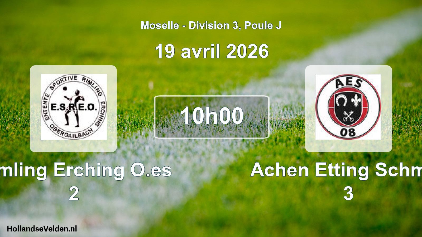 Match programmé: Rimling Erching O.es 2 - Achen Etting Schmitt 3 (19 avril 2026)