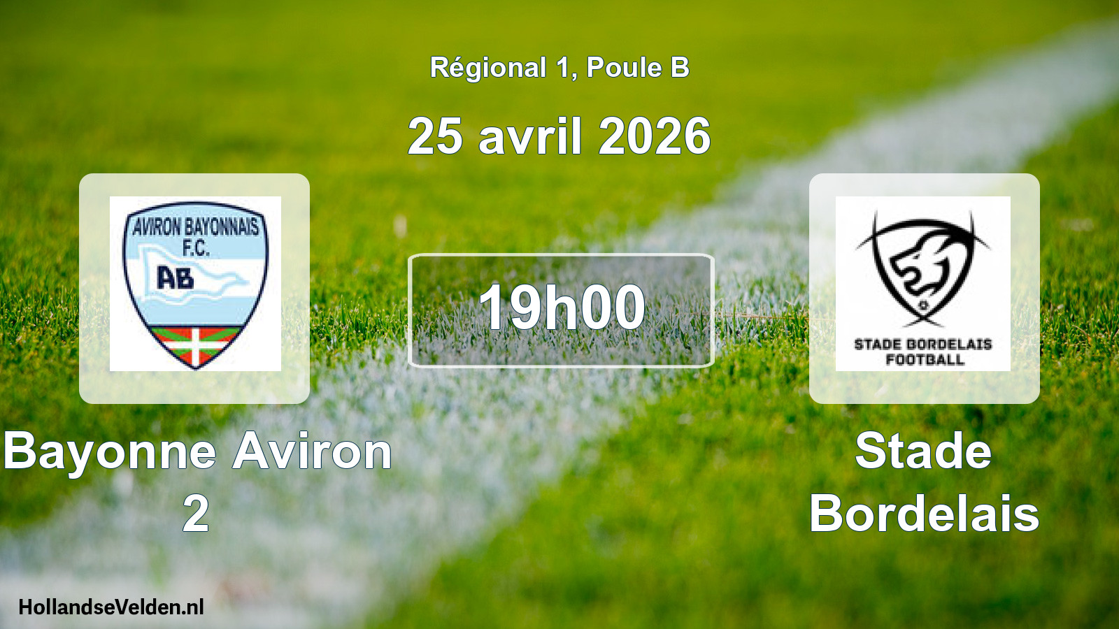 Scheduled Match: Bayonne Aviron 2 - Stade Bordelais (25 April 2026)