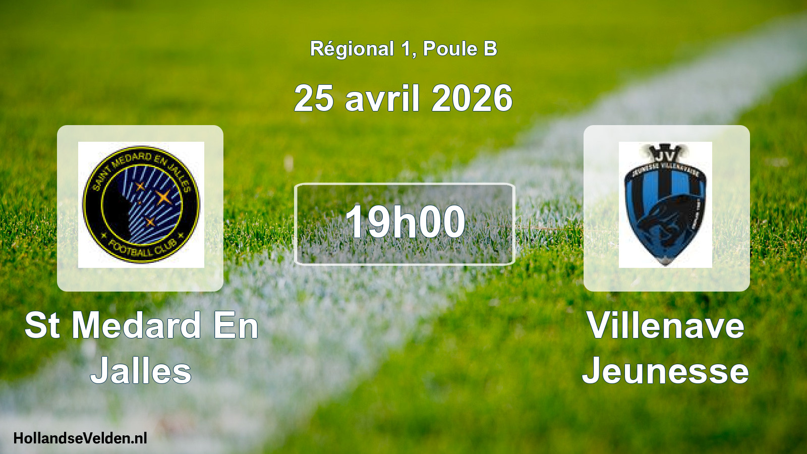 Geplande wedstrijd: St Medard En Jalles - Villenave Jeunesse (25 avril 2026)