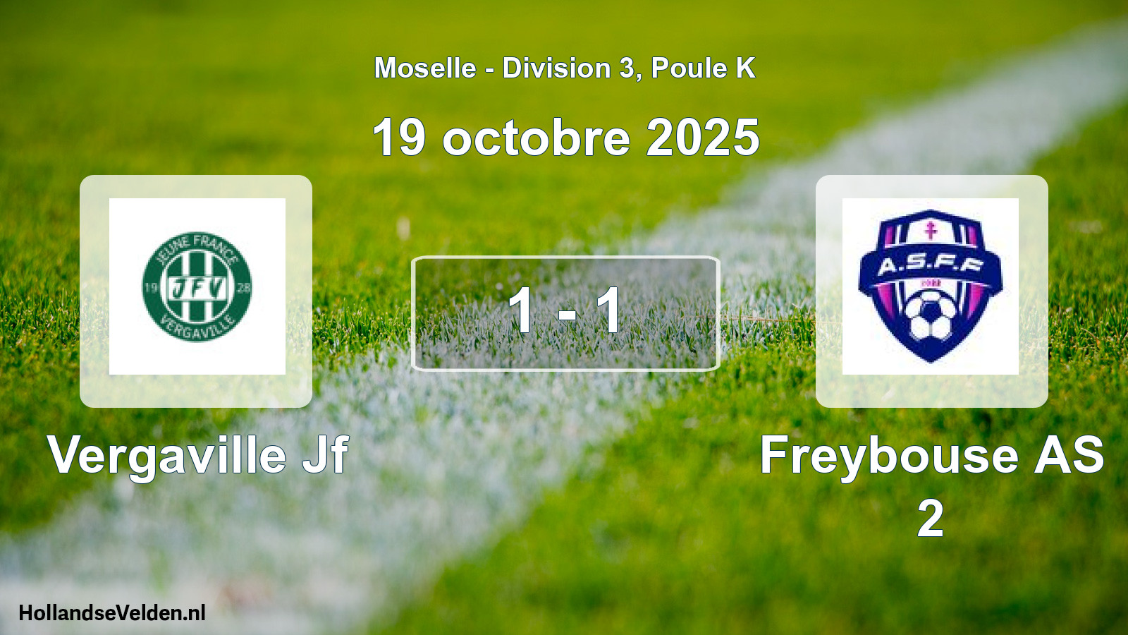 Gespeelde wedstrijd: Vergaville Jf - Freybouse AS 2 1 - 1 (19 oktober 2025)