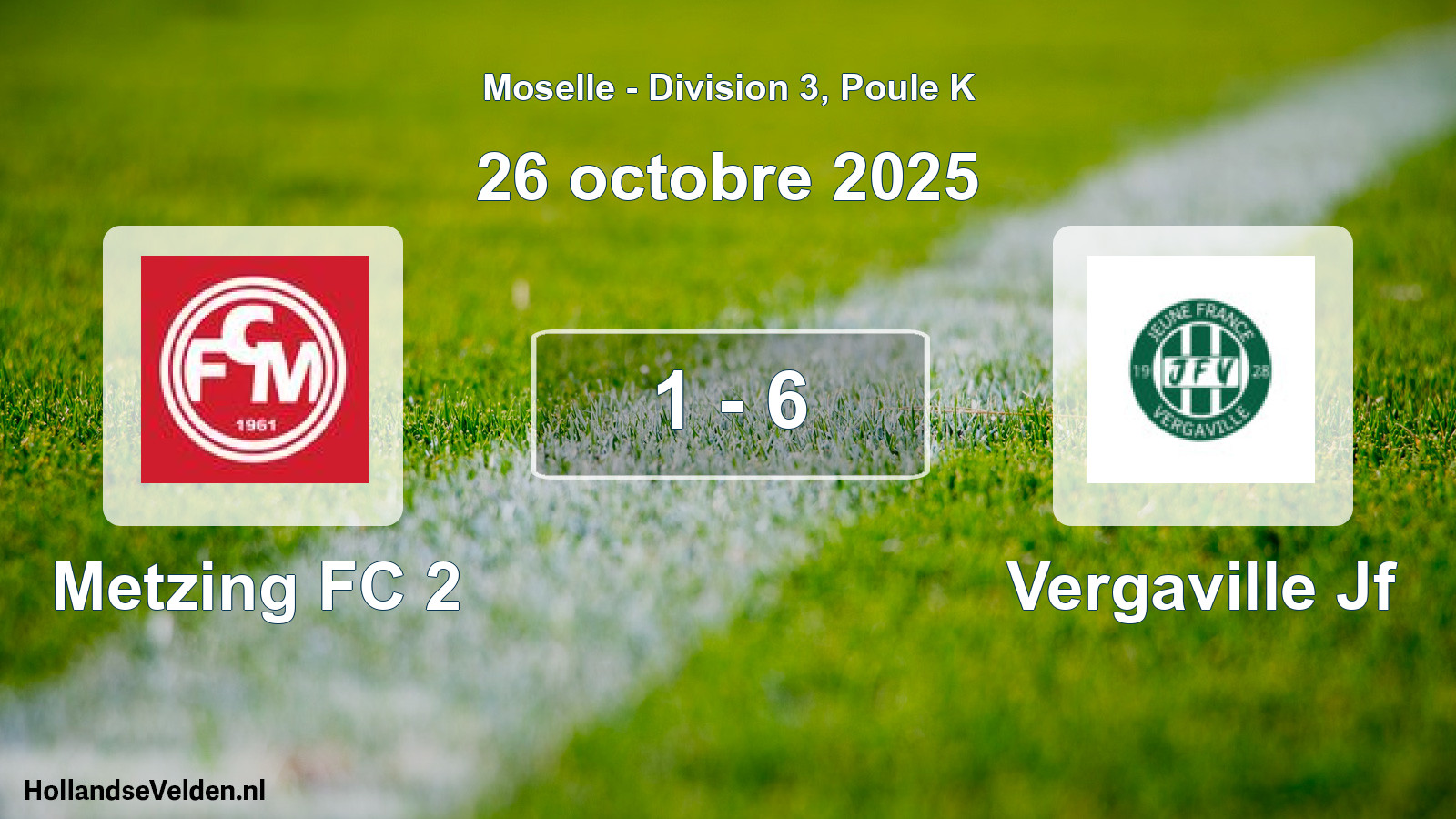 Match joué: Metzing FC 2 - Vergaville Jf 1 - 6 (26 octobre 2025)