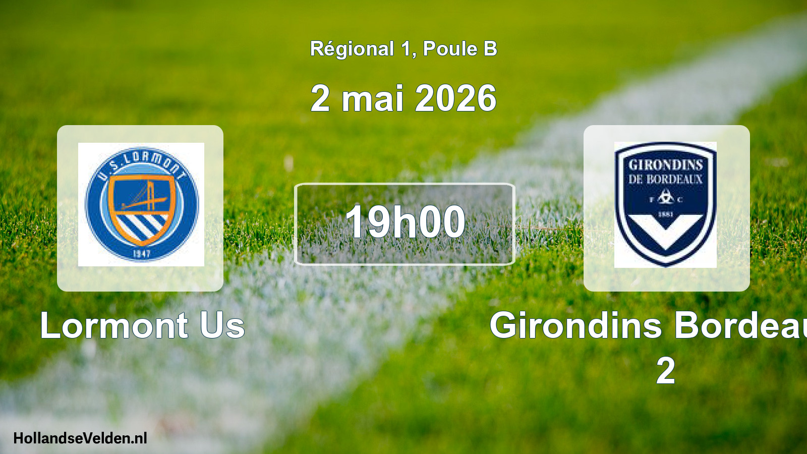 Scheduled Match: Lormont Us - Girondins Bordeaux 2 (2 May 2026)