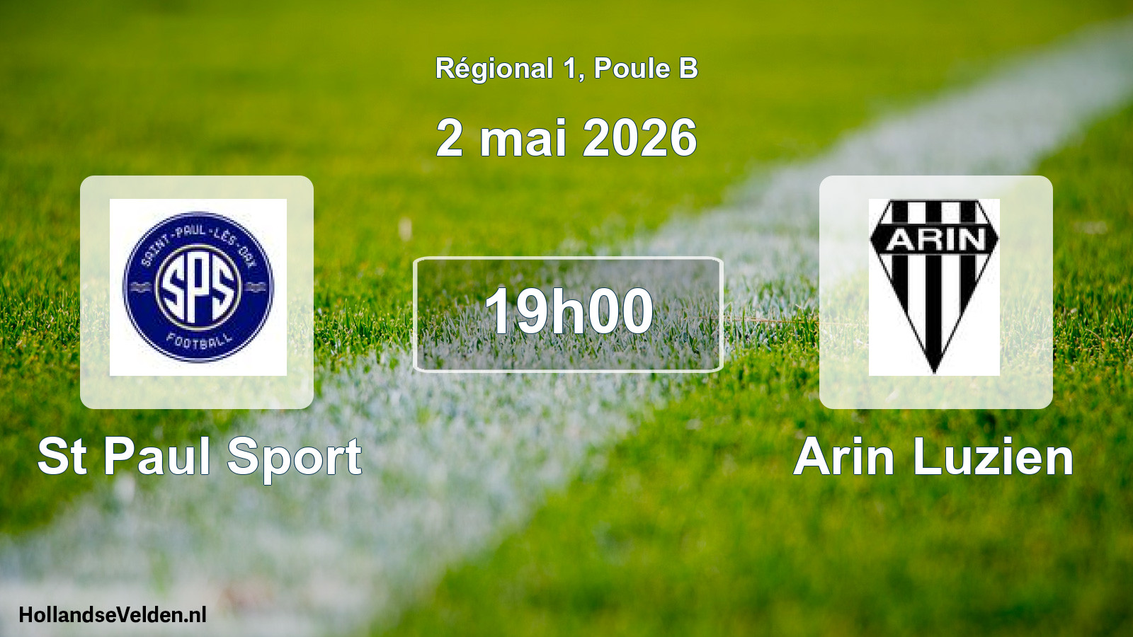 Geplande wedstrijd: St Paul Sport - Arin Luzien (2 mei 2026)