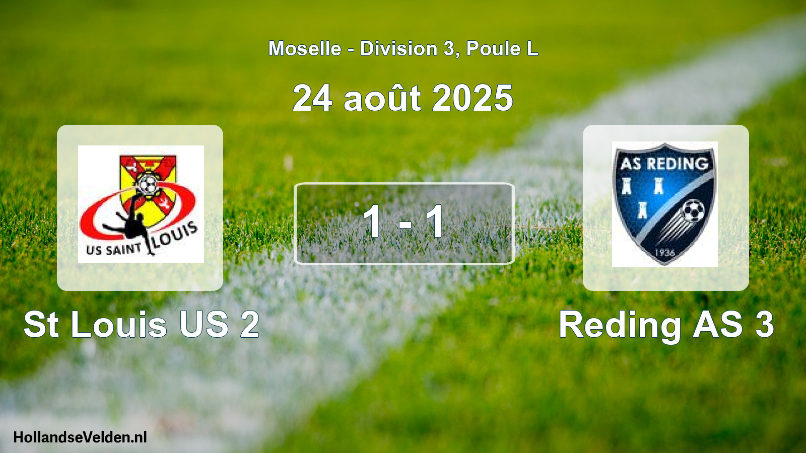 Gespeelde wedstrijd: St Louis US 2 - Reding AS 3 1 - 1 (24 augustus 2025)