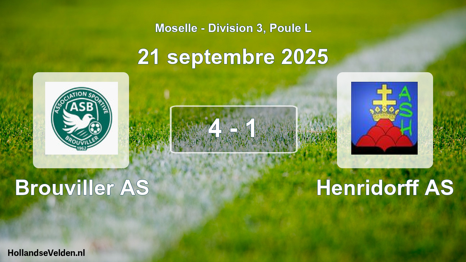 Match joué: Brouviller AS - Henridorff AS 4 - 1 (21 septembre 2025)