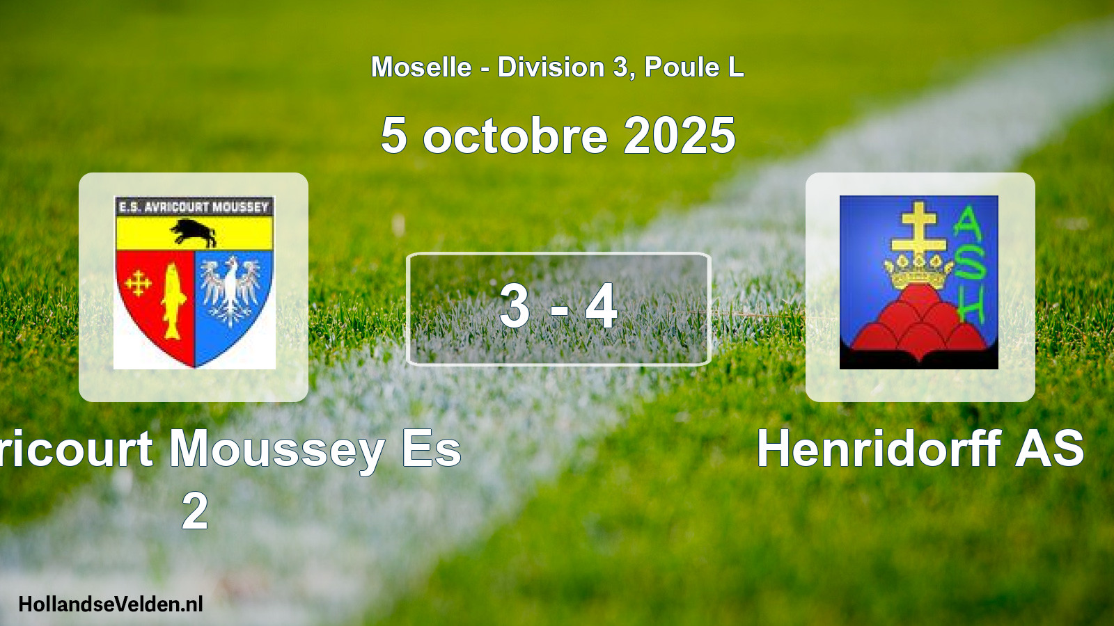 Gespeelde wedstrijd: Avricourt Moussey Es 2 - Henridorff AS 3 - 4 (5 oktober 2025)