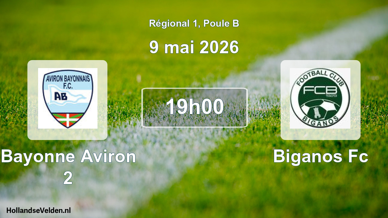 Geplande wedstrijd: Bayonne Aviron 2 - Biganos Fc (9 mai 2026)