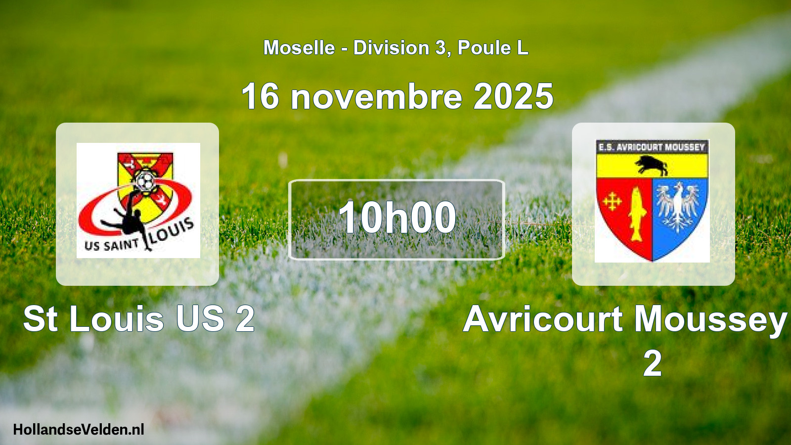 Geplande wedstrijd: St Louis US 2 - Avricourt Moussey Es 2 (16 november 2025)