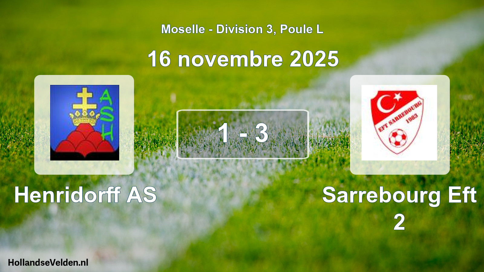 Match joué: Henridorff AS - Sarrebourg Eft 2 1 - 3 (16 novembre 2025)