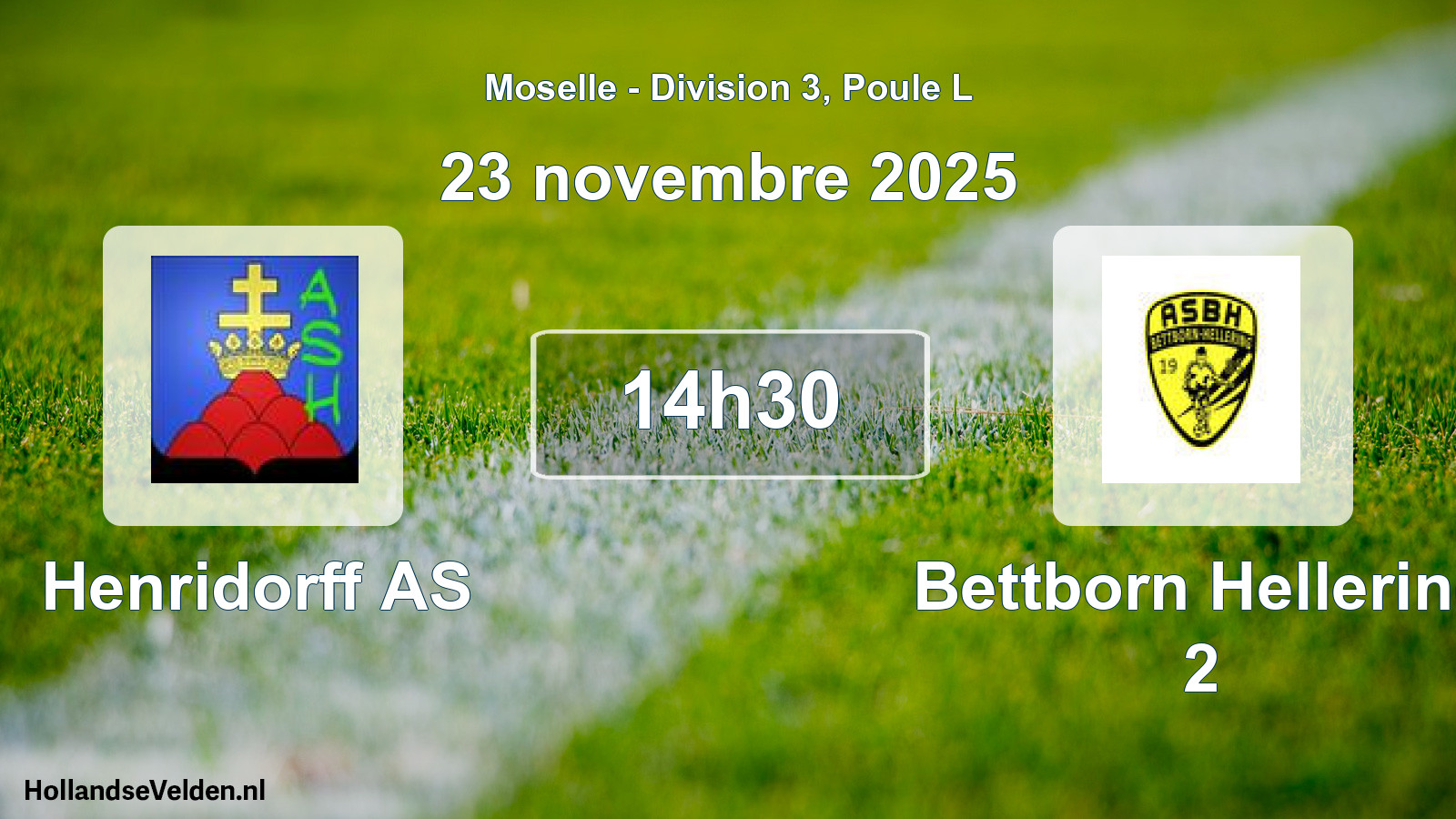 Match programmé: Henridorff AS - Bettborn Hellering 2 (23 novembre 2025)
