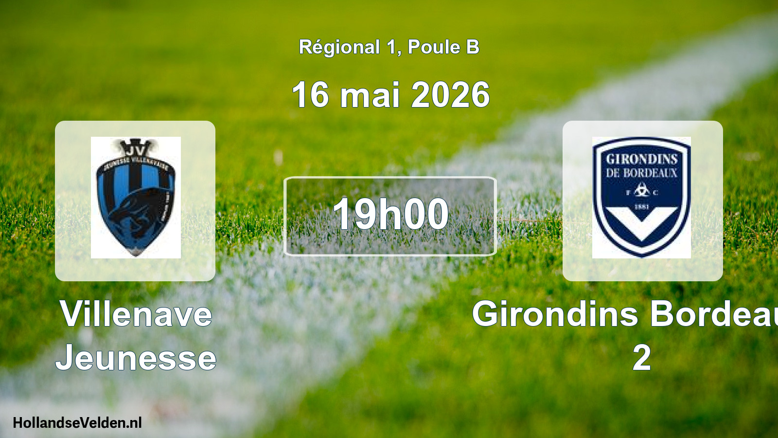 Scheduled Match: Villenave Jeunesse - Girondins Bordeaux 2 (16 May 2026)