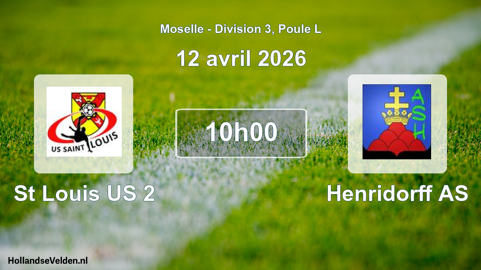 Match programmé: St Louis US 2 - Henridorff AS (12 avril 2026)