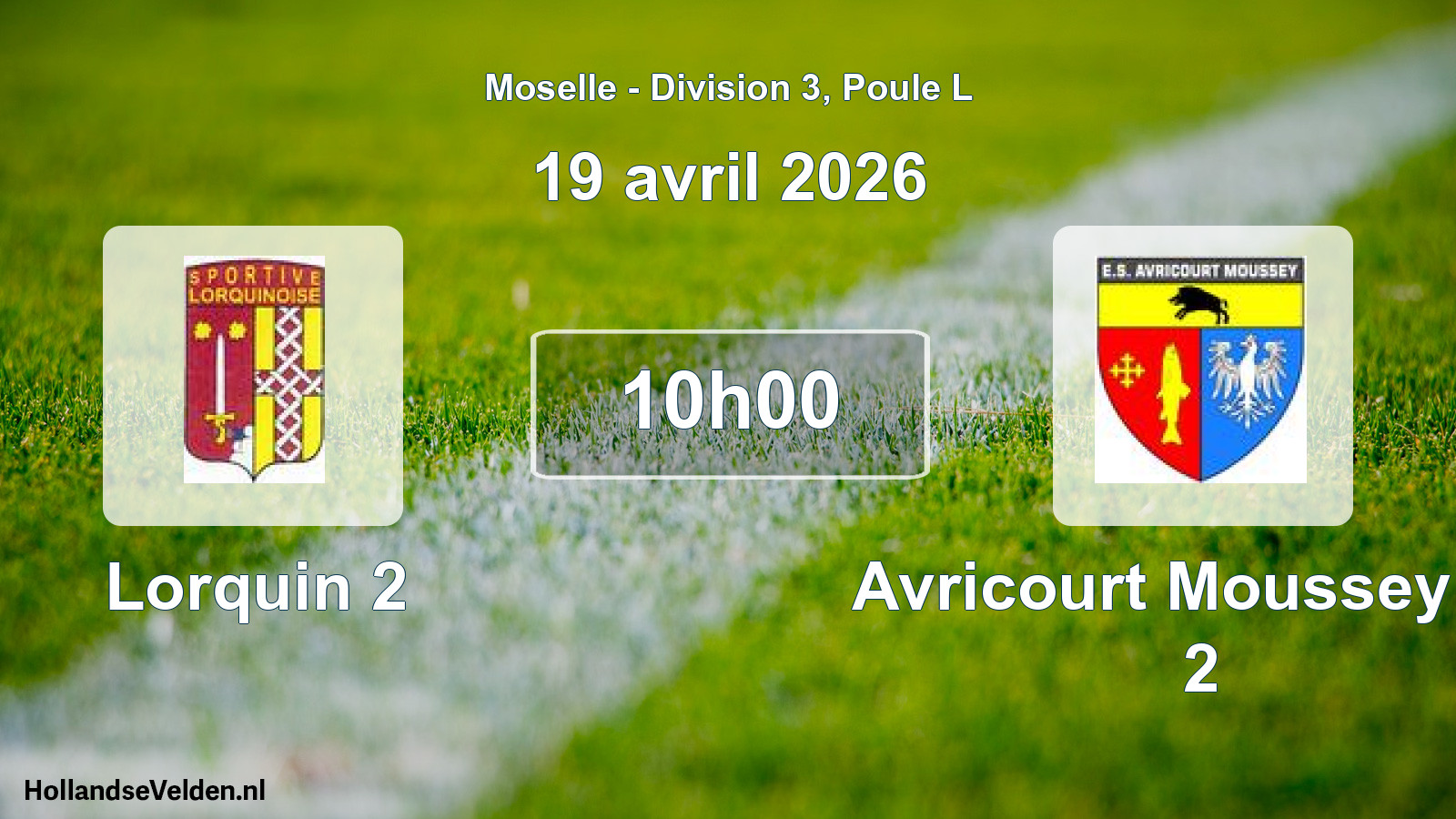 Match programmé: Lorquin 2 - Avricourt Moussey Es 2 (19 avril 2026)