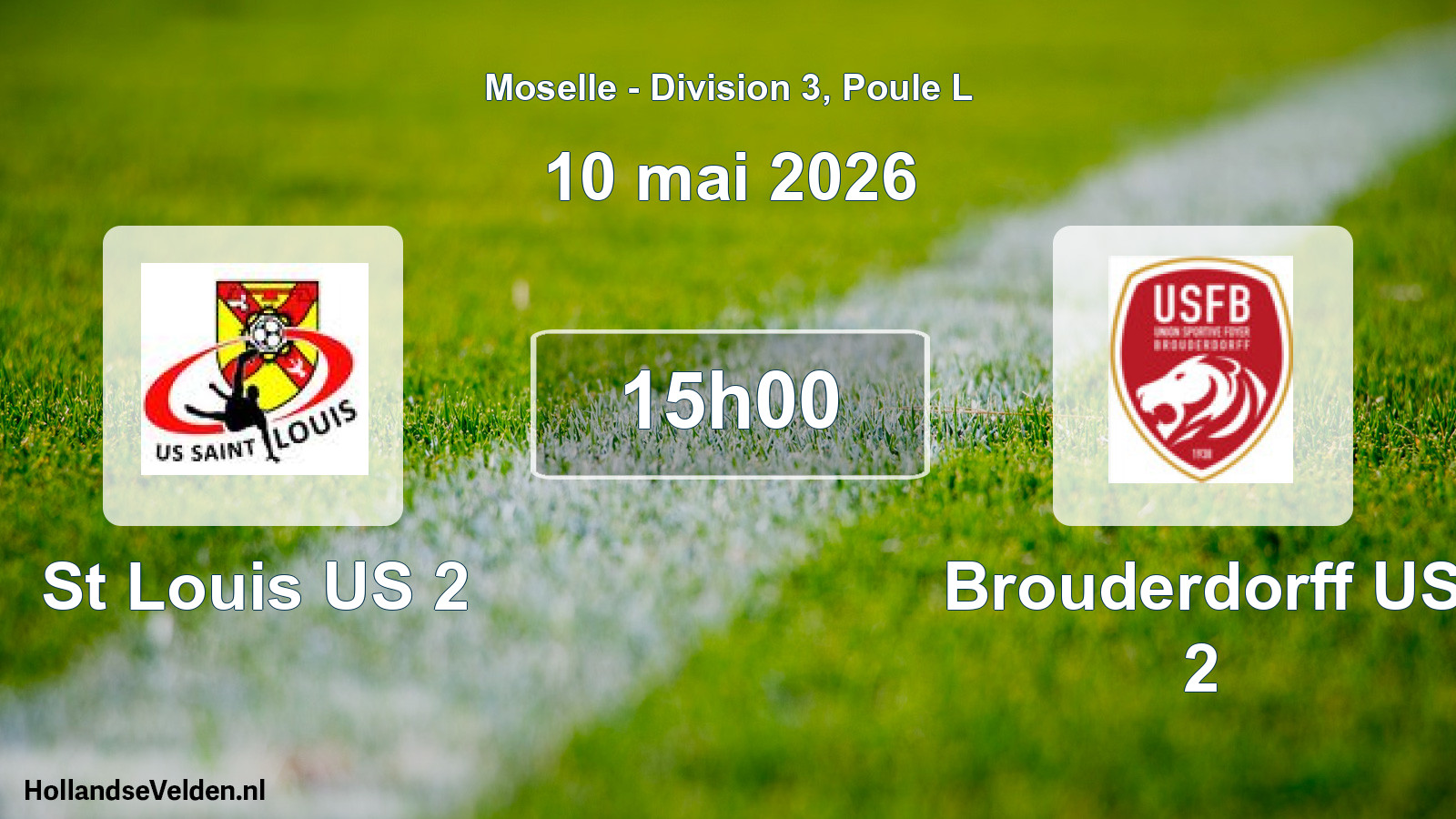 Match programmé: St Louis US 2 - Brouderdorff US 2 (10 mai 2026)