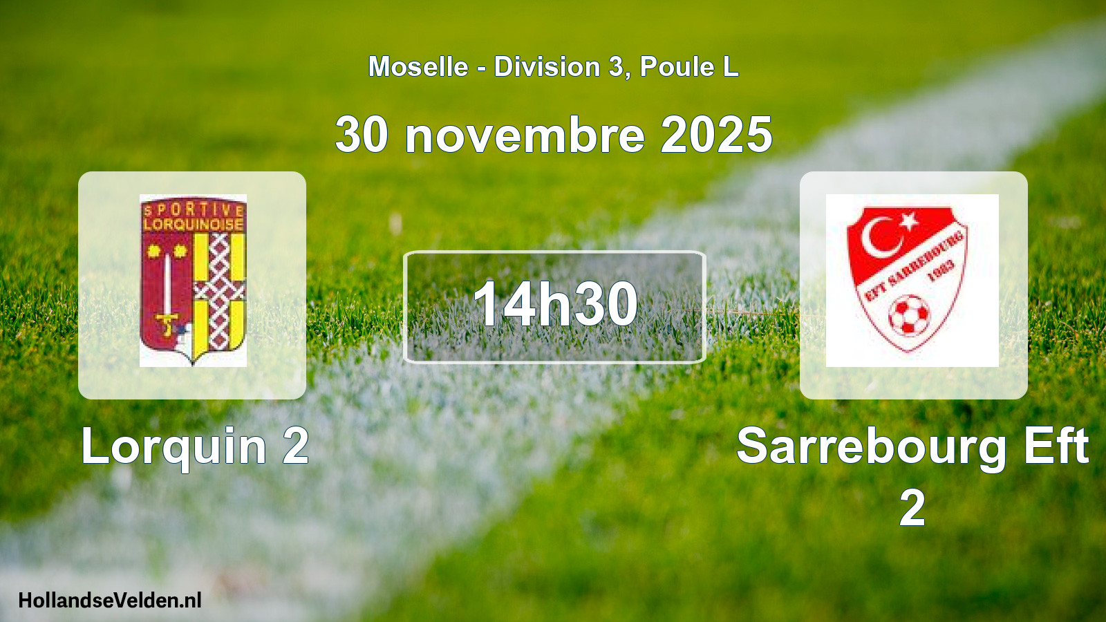 Match programmé: Lorquin 2 - Sarrebourg Eft 2 (30 novembre 2025)
