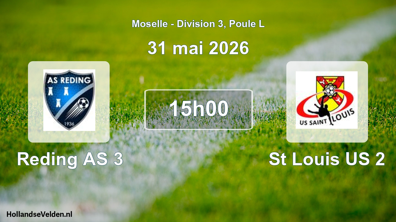 Match programmé: Reding AS 3 - St Louis US 2 (31 mai 2026)