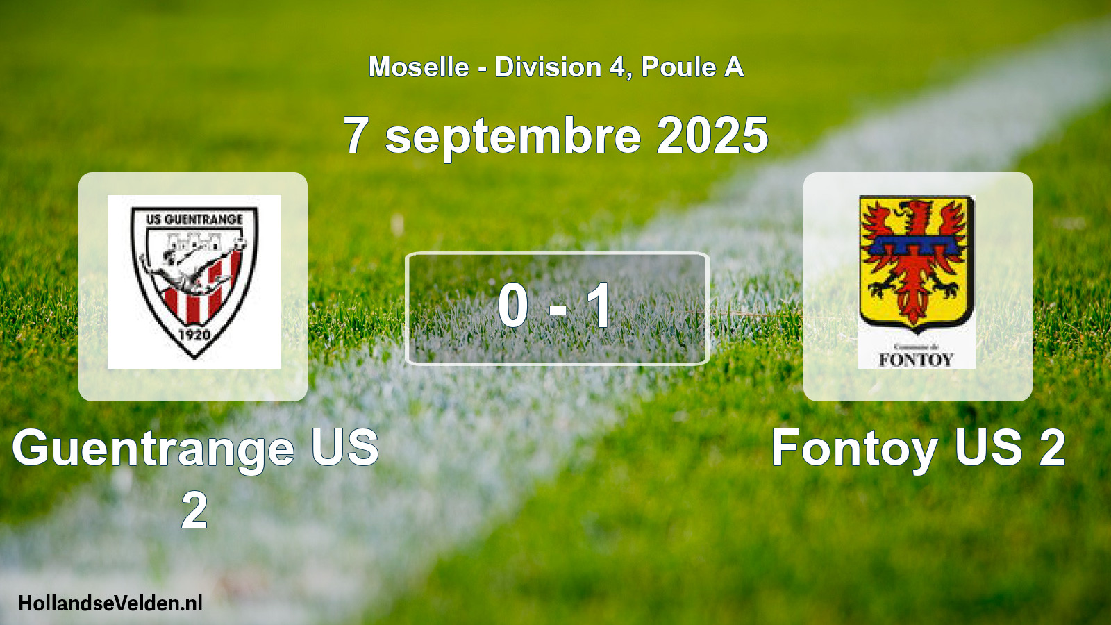 Match joué: Guentrange US 2 - Fontoy US 2 0 - 1 (7 septembre 2025)