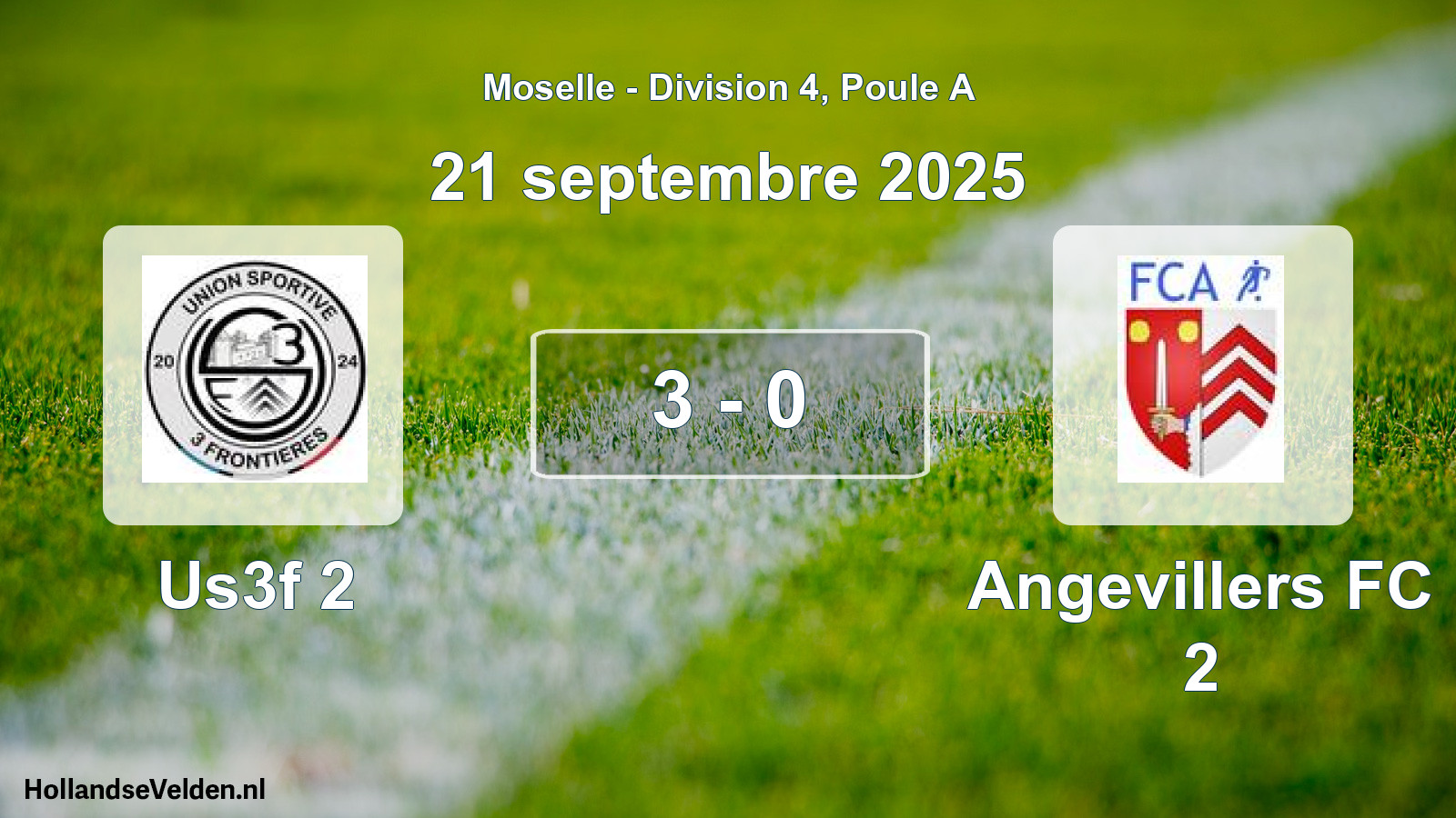 Total number of matches played: Us3f 2 - Angevillers FC 2 3 - 0 (21 September 2025)