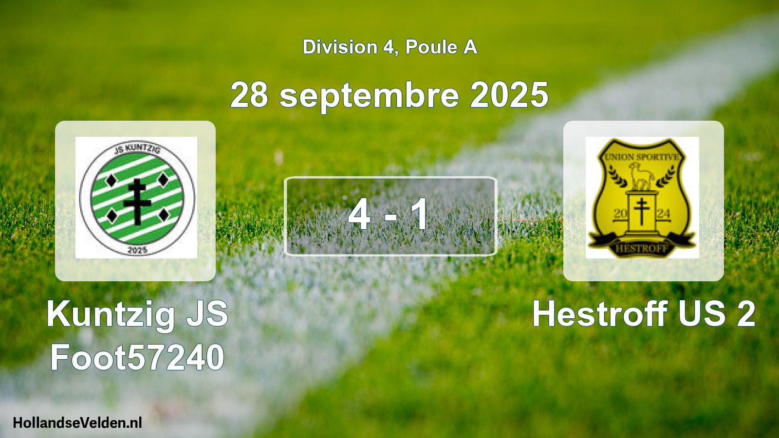 Match joué: Kuntzig JS Foot57240 - Hestroff US 2 4 - 1 (28 septembre 2025)