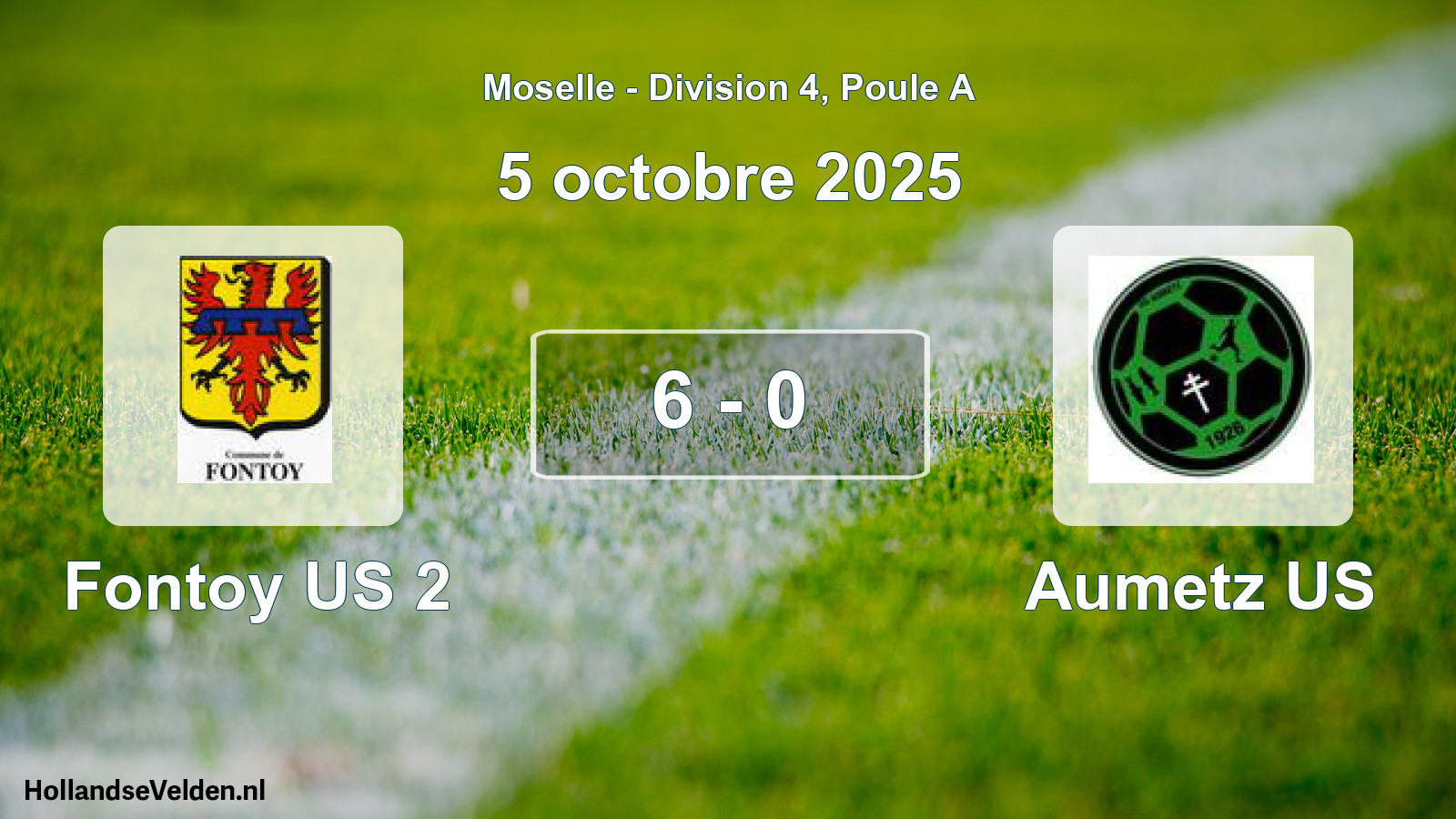 Match joué: Fontoy US 2 - Aumetz US 6 - 0 (5 octobre 2025)