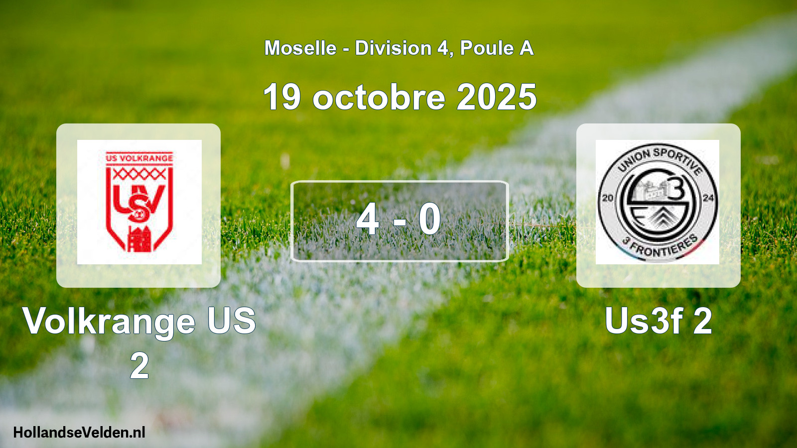 Match joué: Volkrange US 2 - Us3f 2 4 - 0 (19 octobre 2025)