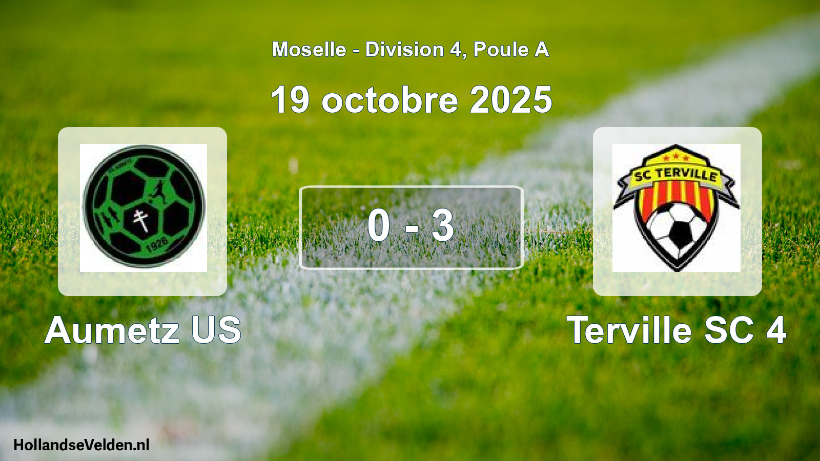 Match joué: Aumetz US - Terville SC 4 0 - 3 (19 octobre 2025)