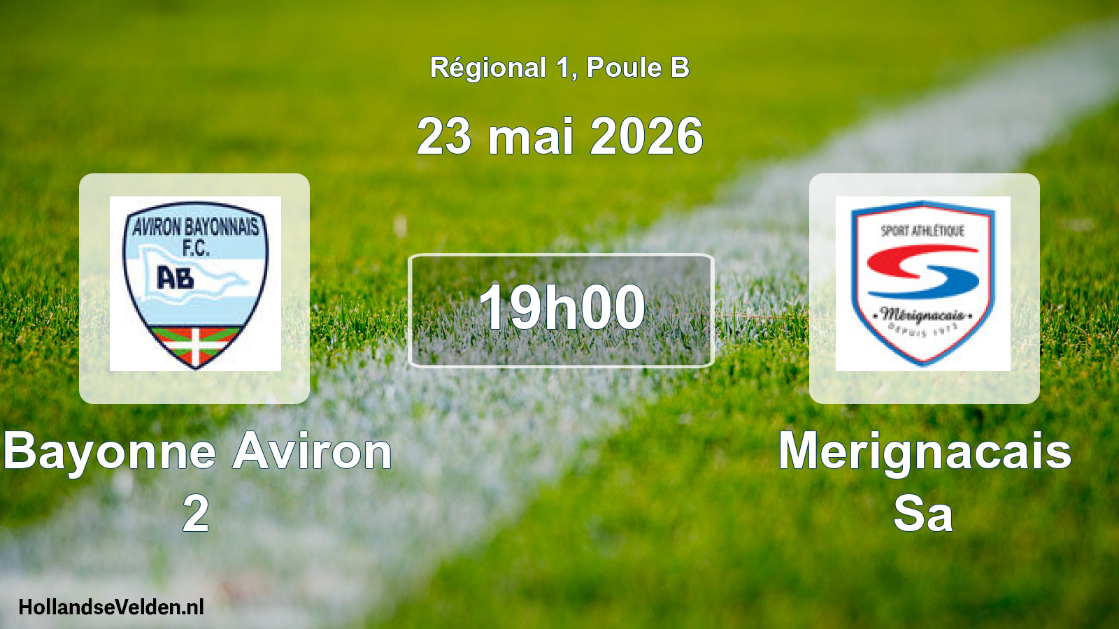 Geplande wedstrijd: Bayonne Aviron 2 - Merignacais Sa (23 mei 2026)