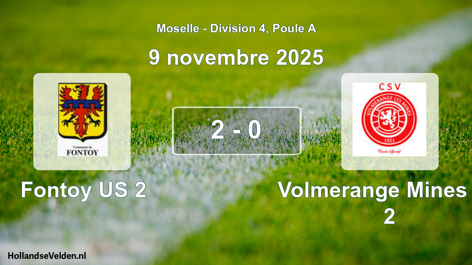 Match joué: Fontoy US 2 - Volmerange Mines Cs 2 2 - 0 (9 novembre 2025)