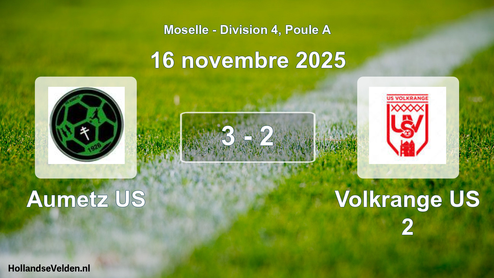 Match joué: Aumetz US - Volkrange US 2 3 - 2 (16 novembre 2025)