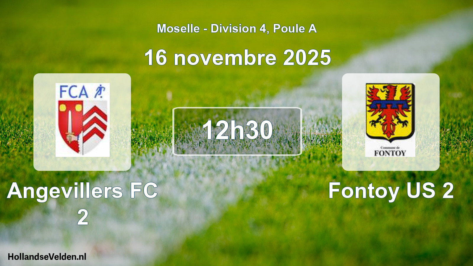 Match programmé: Angevillers FC 2 - Fontoy US 2 (16 novembre 2025)