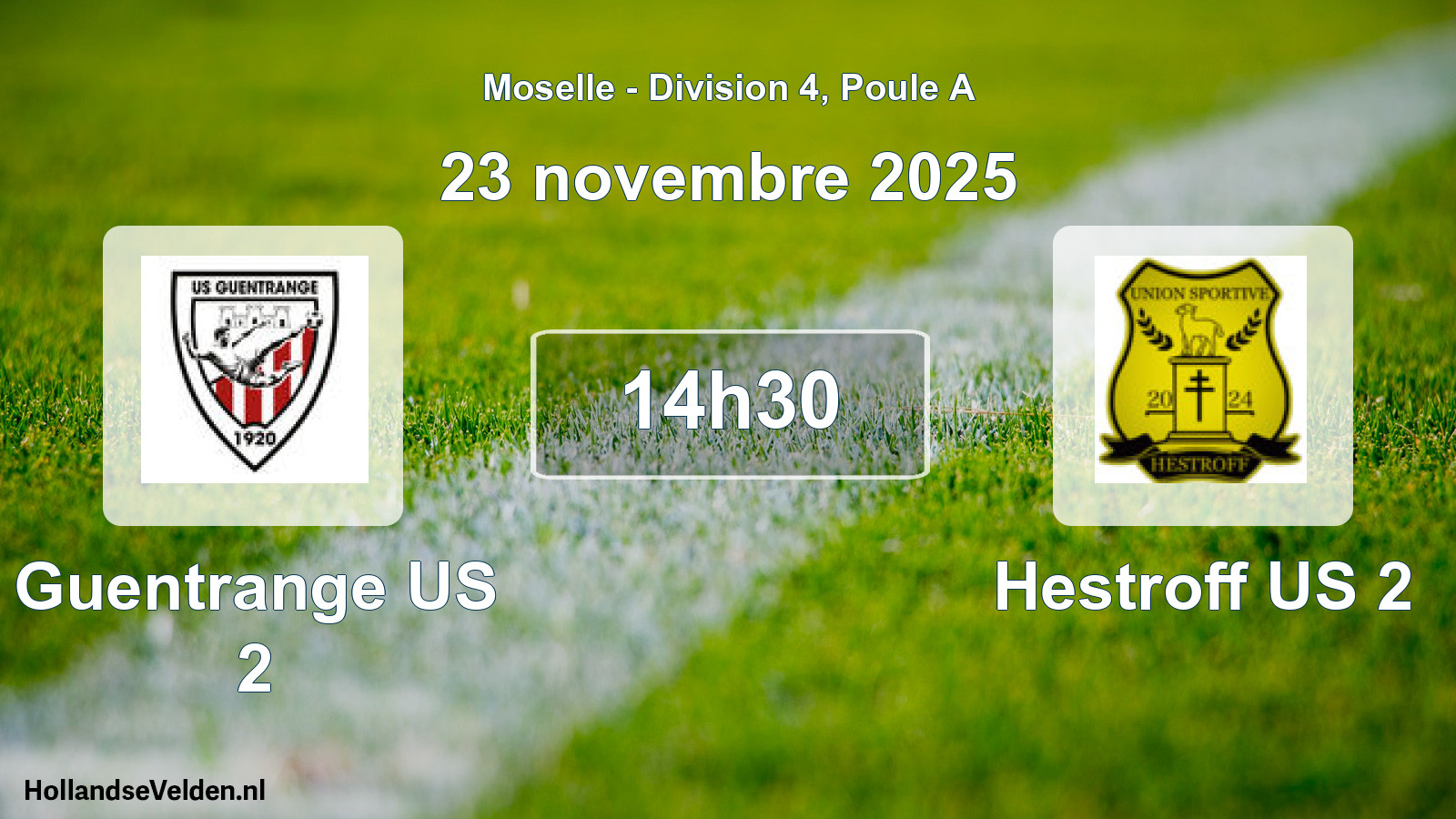 Match programmé: Guentrange US 2 - Hestroff US 2 (23 novembre 2025)