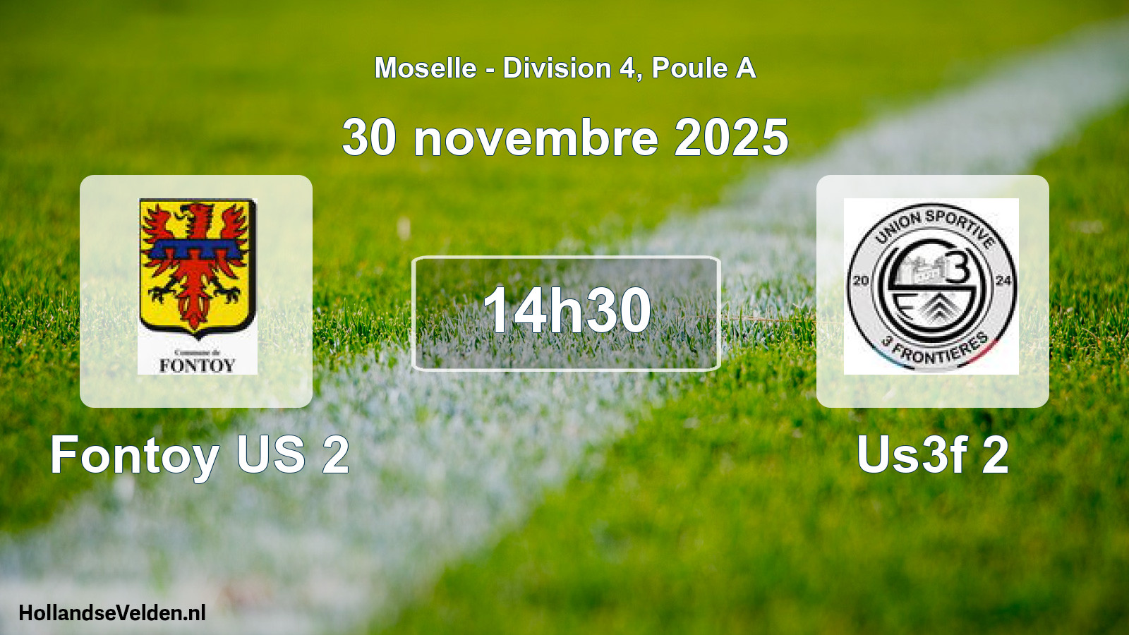 Match programmé: Fontoy US 2 - Us3f 2 (30 novembre 2025)