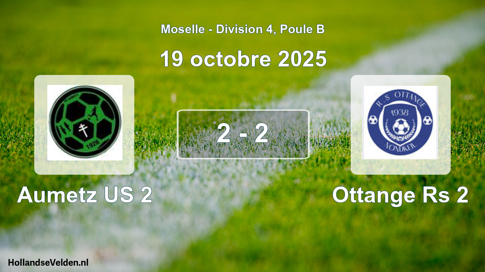 Match joué: Aumetz US 2 - Ottange Rs 2 2 - 2 (19 octobre 2025)