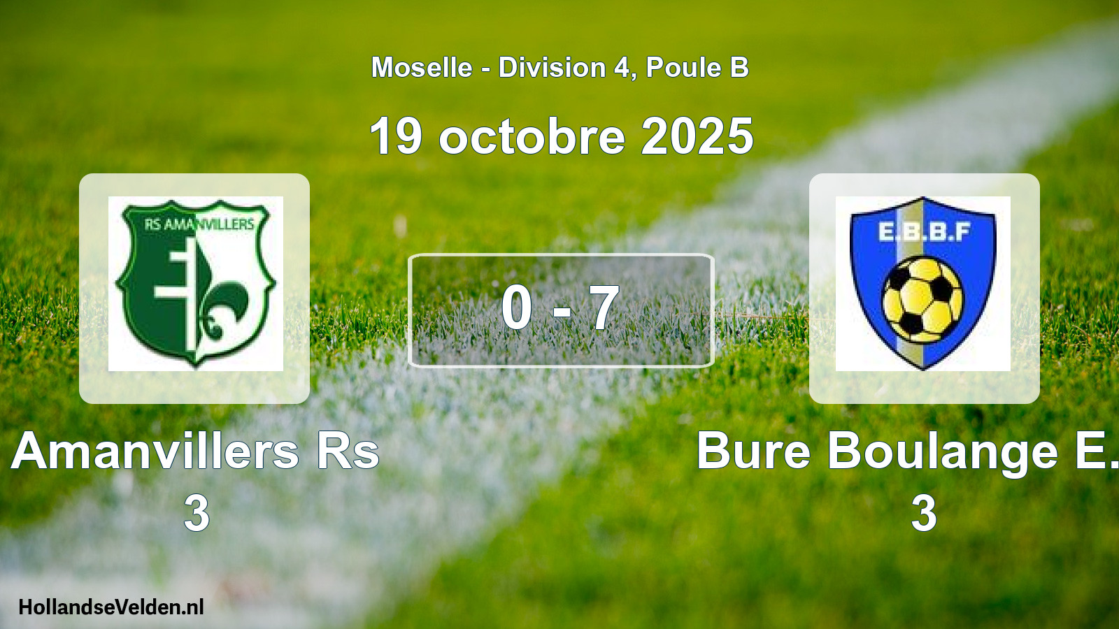 Match joué: Amanvillers Rs 3 - Bure Boulange E.f. 3 0 - 7 (19 octobre 2025)