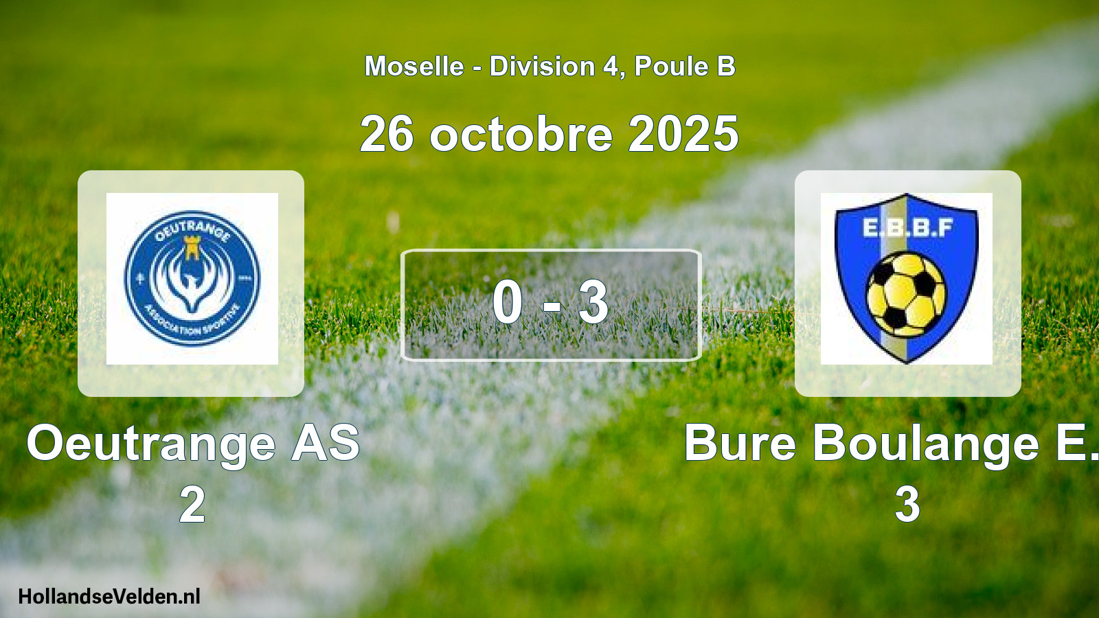 Match joué: Oeutrange AS 2 - Bure Boulange E.f. 3 0 - 3 (26 octobre 2025)